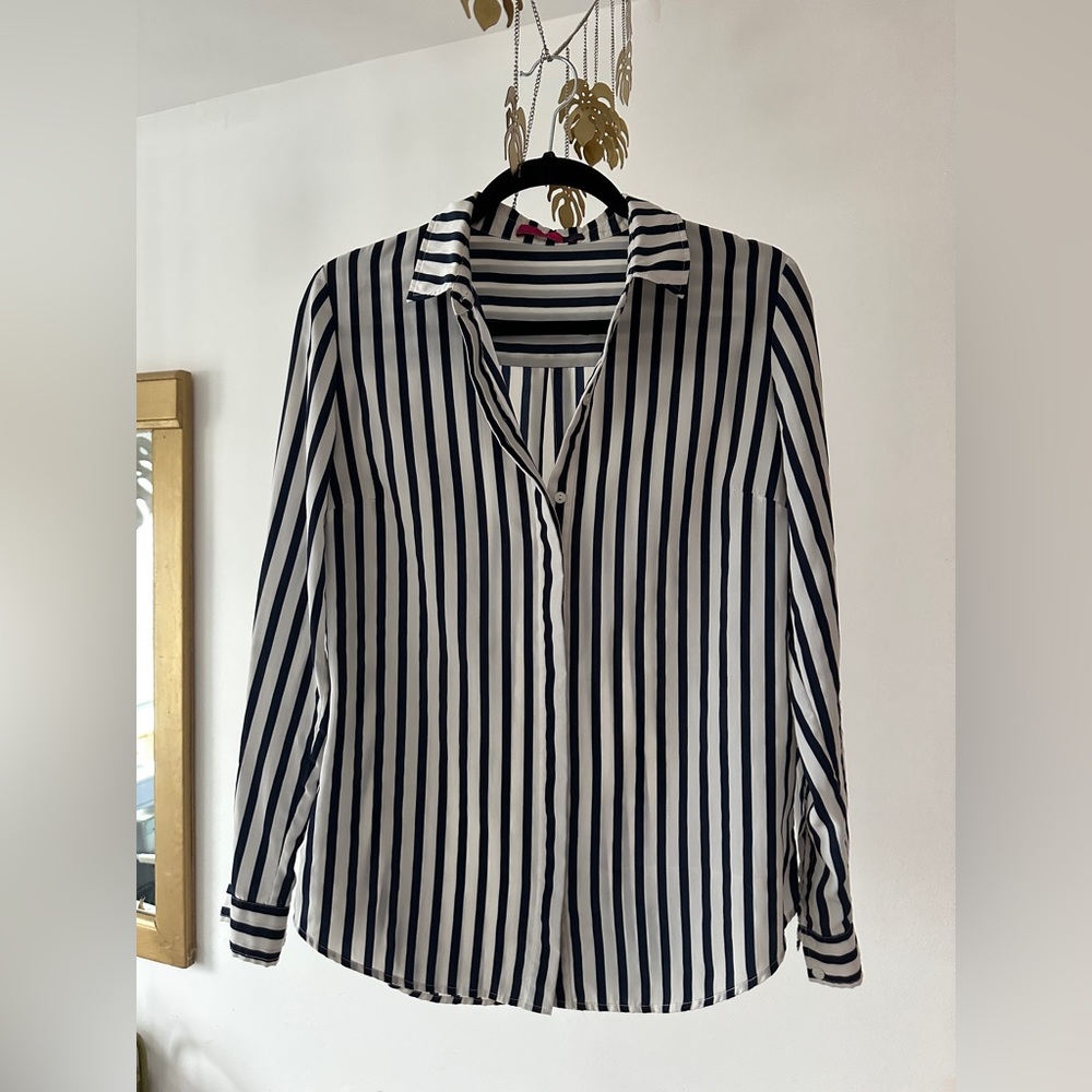 Striped button blouse